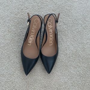 Calvin Klein Leather Slingbacks